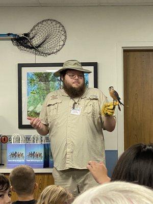 Small falcon that can fly up to 100mph.