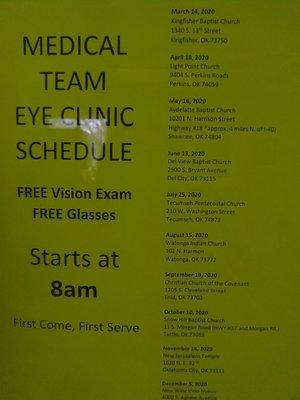 Free eye exams and glasses