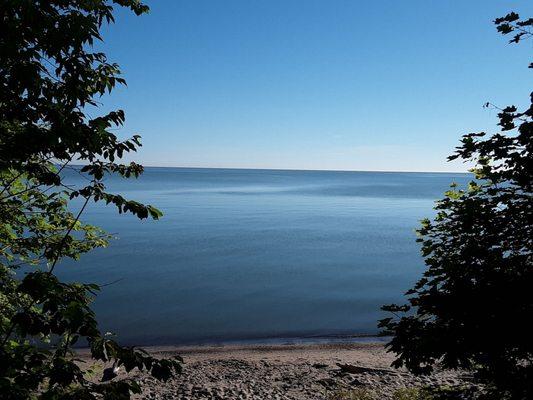 View of Lake Ontario from the parking lot.