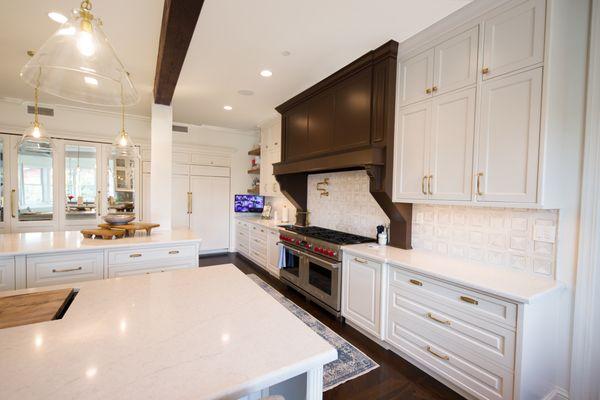 Gourmet inset custom Kitchen with two islands in Orange County