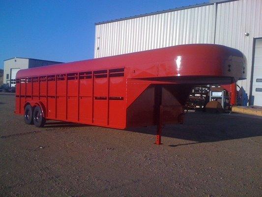 An animal trailer sandblasted and painted at Springfield Welding