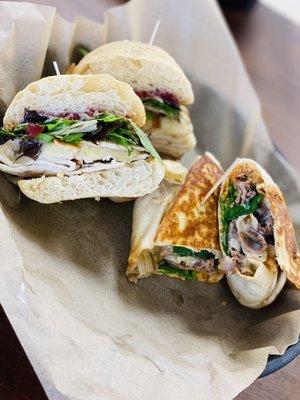 Harvest Turkey Sandwich and Spicy Beef Wrap