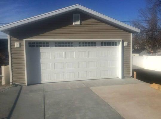 New garage door installation.