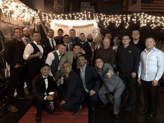 All the guys at the annual Christmas party 2018