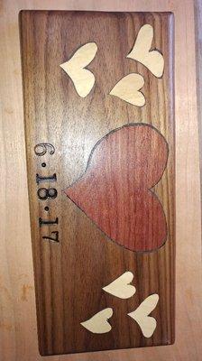 Custom cutting boards to commemorate that special day.