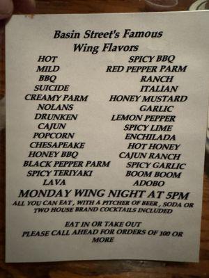 Wing Flavors