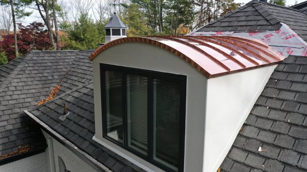 Curved copper standing seam roofs completed in Morristown NJ