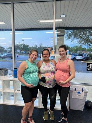 We have modifications to make sure our pregnant mamas get a great workout too!