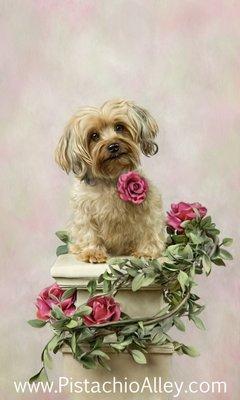 Award winning painting of a beautiful dog named Ruby.