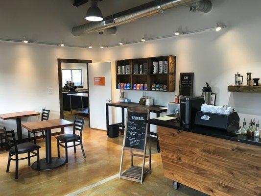 Tasting room with espresso bar