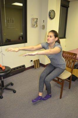 Testing single leg sit to stand