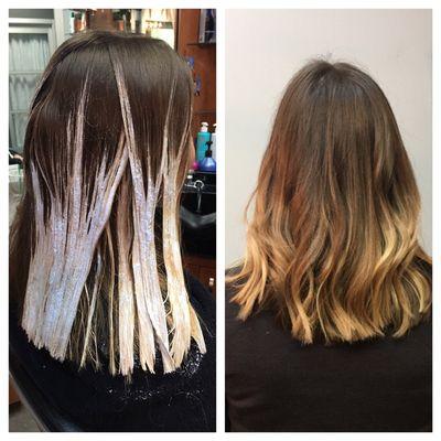 ~Balayage painted highlights~