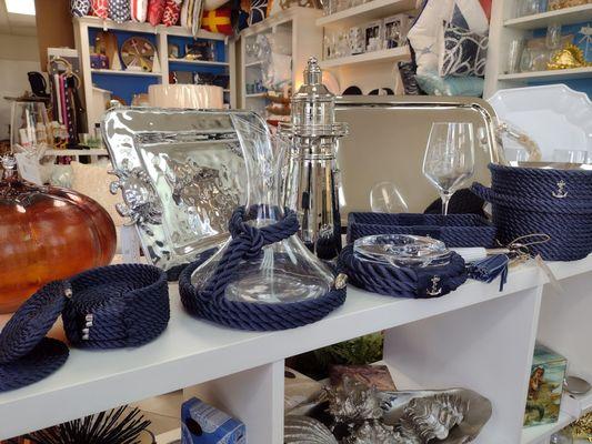 Maritimo Nautical Rope Barware and accessories for authentic chic style at home or onboard.