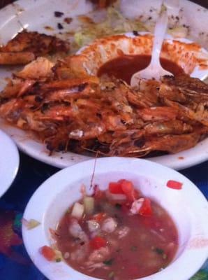 Ceviche and the remains of the la cucaracha