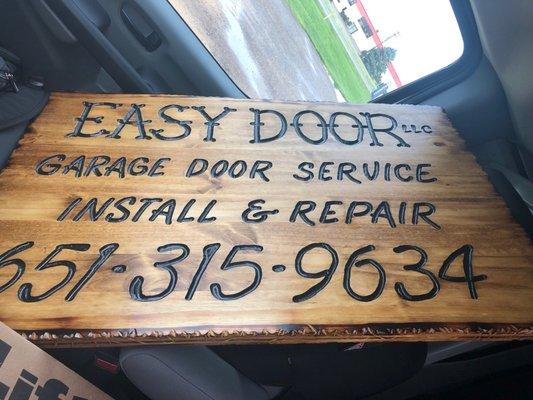 Handcrafted sign