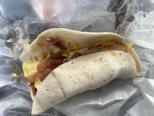 Bacon egg and cheese Breakfast Tacos