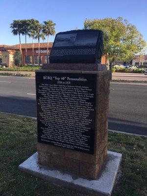 The location in which the local radio station icon KCBQ once stood. The In-N-Out burger restaurant now stands in its place.