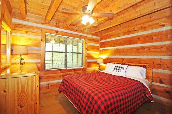 Cabin #1 Bedroom 1 with Queen Bed