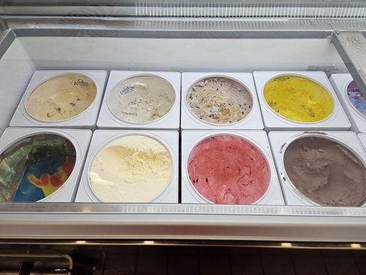 Ice cream flavors.