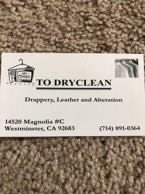 To Dryclean