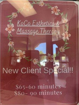 Massages now available