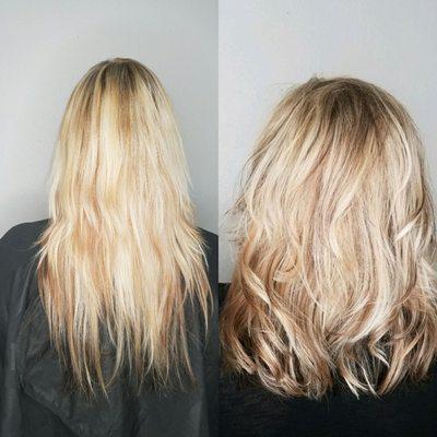 Before and after of this healthy clean up!.  Stylist: Wendy Fennell