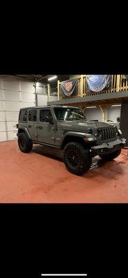 After our Keystone Wash. With an express wax application we were able to have this wrangler looking it's best again.