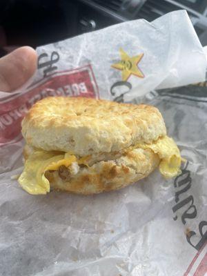 Pathetic "bacon egg and cheese" biscuit