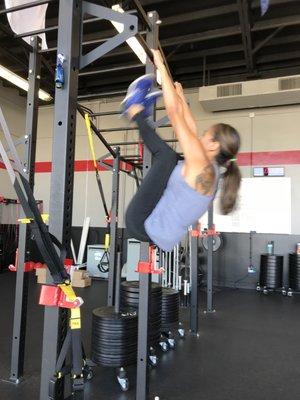 Working on Toes To Bar!