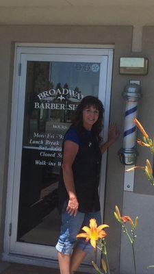 Karren  owner of Broadway Barber Shop