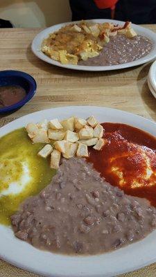 Huevos Divorciado and Chilaquiles