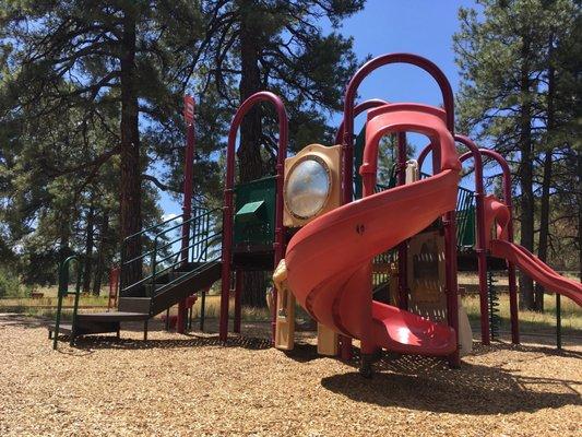 One of two play structures.