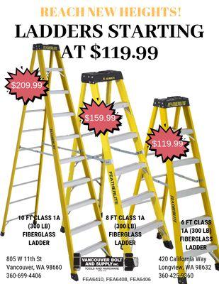 Ladders in stock now and every day!