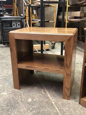 Custom made end table out of Oak.