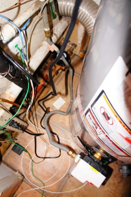 Improperly connected hot water tank