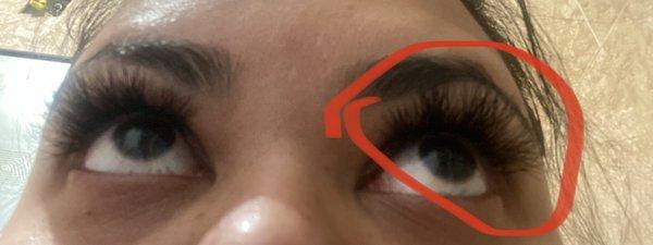 This does not look like good lash extensions. She put them on so messy.