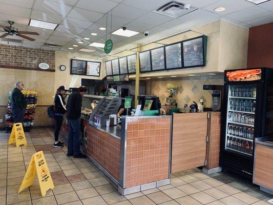 Order area. It stinks in here. That Subway smell. Yuck. Lol