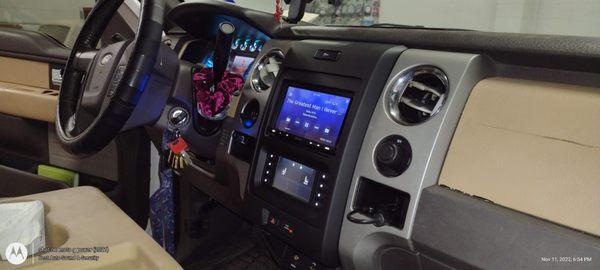 Sony XAV-AX5500 in dash with Metra Turbo Kit F-150