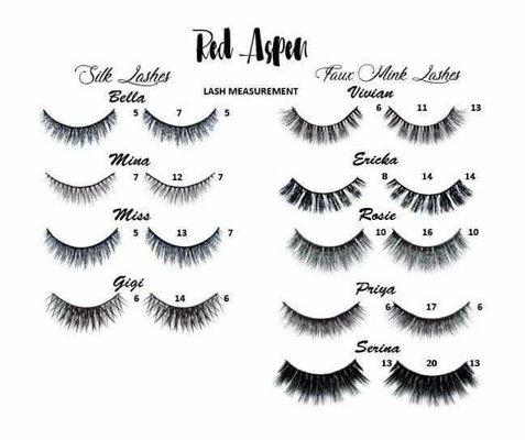 Red Aspen Lashes Available online and will he set up at the beauty bar come April 1st