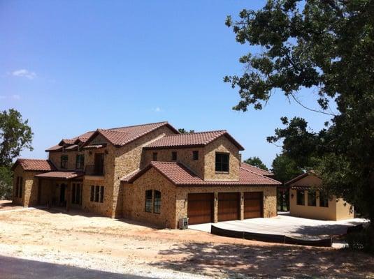 Concrete tile roof on new construction in Aledo, TX