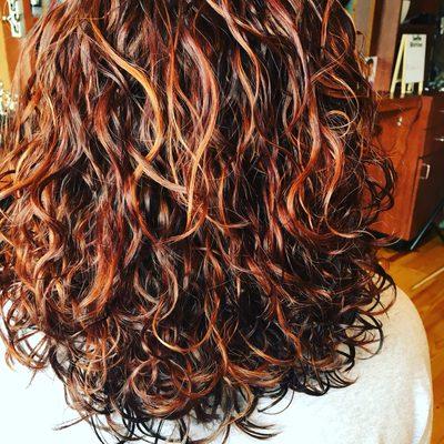 DevaCurl color Hilights and Haircut