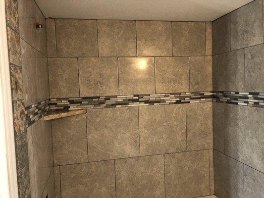 Tub surround tile install