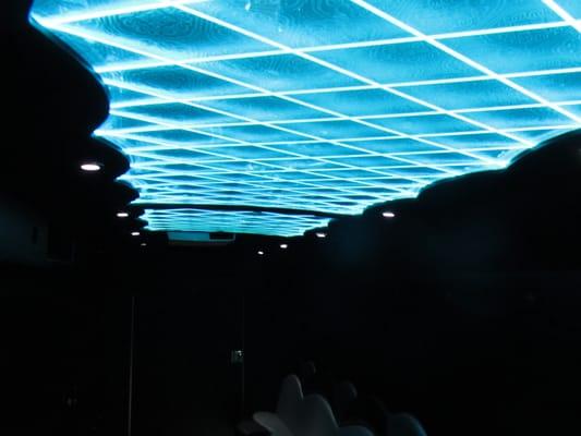 Acrylic Lit Ceiling. True limousine interior brings a true party feeling.