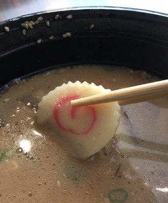 Naruto from braised pork belly ramen.