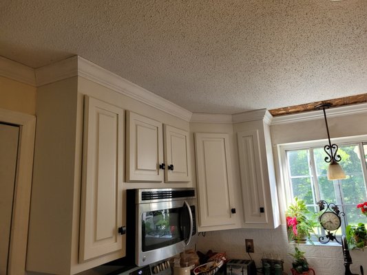 Crown molding installed in a kitchen