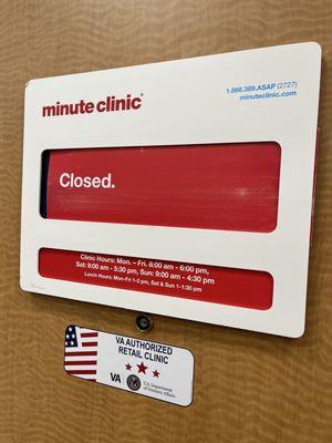 Minute clinic hours