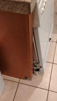 Dishwasher coming out tipping backwards