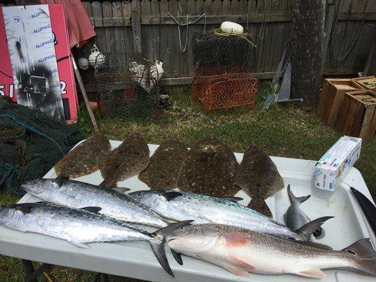 Summertime flounder, Spanish mackerel and a nice slot red.