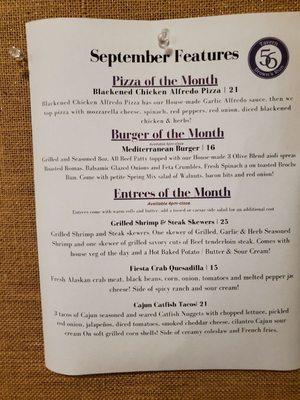 Monthly specials