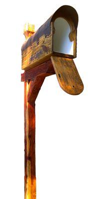 Rustic HandCarved Mailbox With The Post